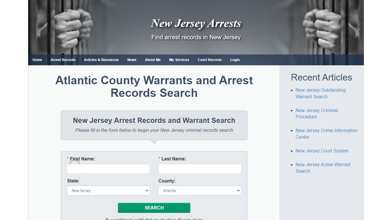 Atlantic County Warrants and Arrest Records Search