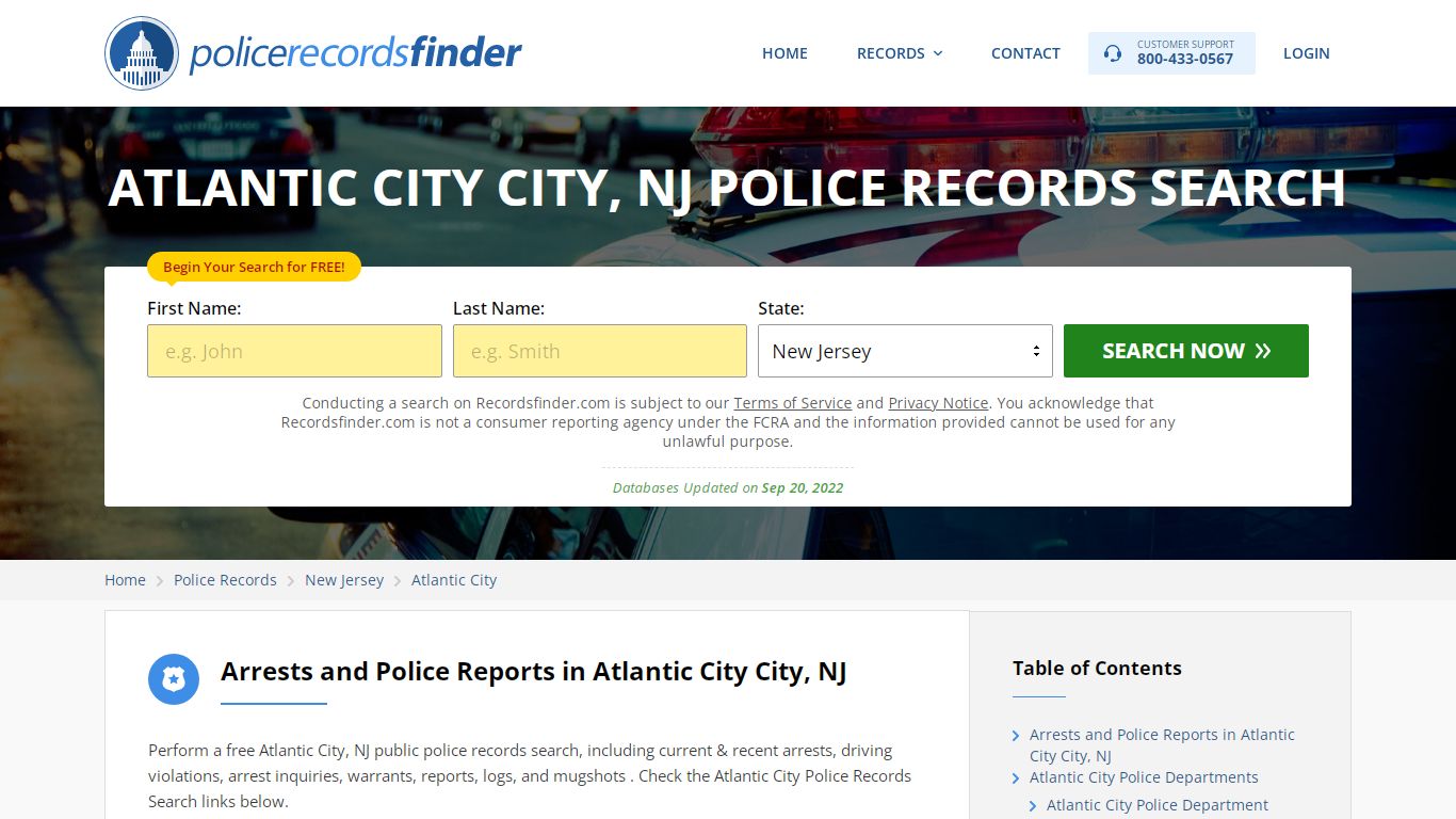 ATLANTIC CITY CITY, NJ POLICE RECORDS SEARCH - RecordsFinder